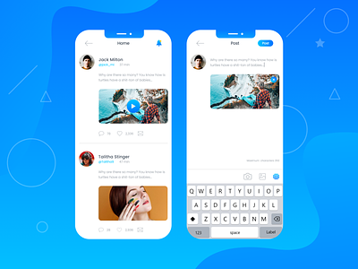Social Post Concept Apps app comments create post illustration ios newsfeed post app share stories social app upload image