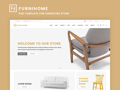 Furnihome Homepage-01 ecommerce furniture furniture store psd psd template shop online themeforest
