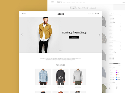 Azora - Ecommerce PSD Home Page 05 ecommerce fashion shop fashion store home page psd template ui design ux design web web design