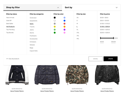 Shop Filter UI ecommerce ui ui uiux web ui