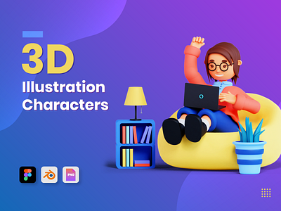 3D Illustration Characters 3d branding c4d characters design figma graphic design illustration illustration kit png ui ux vector