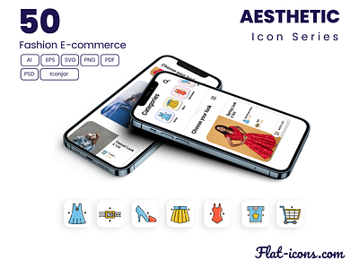 Fashion Icon Set application apps design dress ecommerce fashion icons illustration shopping ui ux vector
