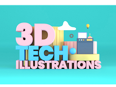 3D Tech Illustrations 3dt branding design icon icons illustration startup technology ui vector