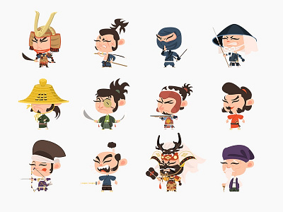 Samurai Characters characters illustration samurai