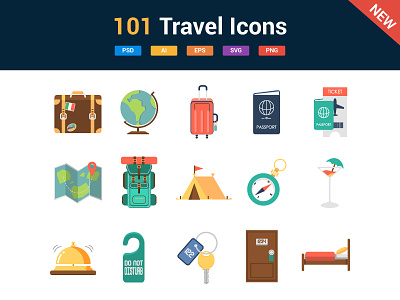 101 Travel Icons famous buildings free freebie holiday icons illustration travel travel icon travel icons vector