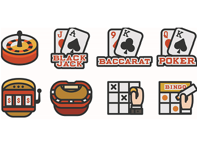 Casino Vector Set card game cards casino icons gambling poker icons slot machine