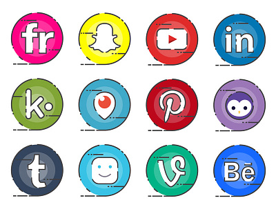 Social Media Icons facebook kik icon periscope icon snapchat icon social media buttons social media icons twitter