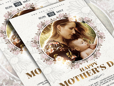 Mothers Day Card advertising card card design clean clean design elegant flyer design flyer template gold greeting card invitation mock up mothers day mothers day flyer mothersday poster print template template template design white