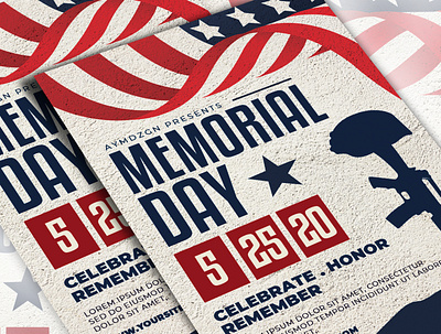 Memorial Day Flyer Template advertising american flag celebrate event event flyer flyer flyer design flyer template holiday honour memorial memorial day patriots poster design print design print template template veterans day