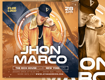 DJ Flyer advertising dj flyer djs event flyer flyer flyer design flyer template instagram post instagram template mock up party flyer print template template template design