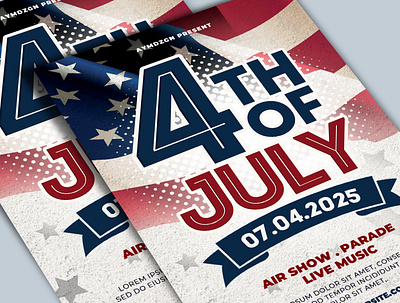 4th of July Flyer 4th of july advertising event event flyer flyer design flyer template fourth of july poster print design print template template