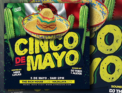 Cinco De Mayo Flyer 5 de mayo cinco cinco de mayo event flyer feest flyer design flyer template mexico mexico city party party flyer print template psd flyer psd mock up psd template sombrero template template design