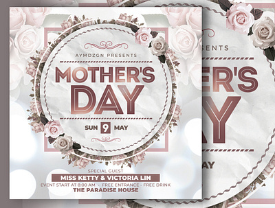 Mother's Day Flyer event flyer floral flower flyer flyer design flyer template greeting card momday moms mothers mothers day mothers day flyer mothersday print design print template psd flyer psd mockup template template design white