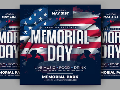 Memorial Day Flyer 4th of july event flyer flyer flyer design flyer template labor day memorial day memorial day flyer memorialday poster print design print template template templatedesign usa