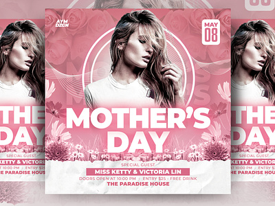 Mother's Day Flyer event flyer feed flower flyer flyer design flyer template girls greeting card illustration instagram moms day mothers day mothers day card mothers day flyer mothers day greetingcard pink poster print template square template
