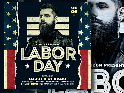 Labor Day Flyer american event flyer event poster flyer flyer design flyer promotion flyer template labor day labor day flyer labor day poster labor day weekend print template template usa usa event