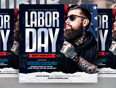 Labor Day Flyer american event design event flyer event poster flyer design flyer template instagram design labor day labor day flyer labor day sale labor day weekend night club flyer party event party flyer poster print template square template usa usa event
