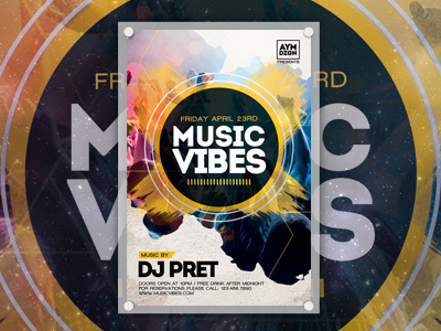 Music Vibes Flyer Template flyer design flyer template minimal music music event music flyer vibes