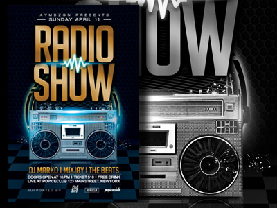 Radio Show Flyer abstract event flyer design flyer template nightclub party posterm print template radio radio show