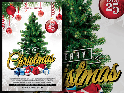 Christmas Flyer Template ads advertising bash christmas christmas design christmas flyer christmas party event flyer design flyer template gift red