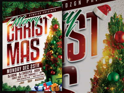 Christmas Flyer Template christmas flyer design flyer template gift greeting party poster print red template tree