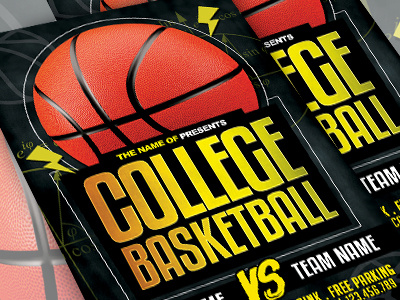 College Basketball Flyer Template basketball basketball flyer college college basketball dribbble flyer template poster sport flyer template