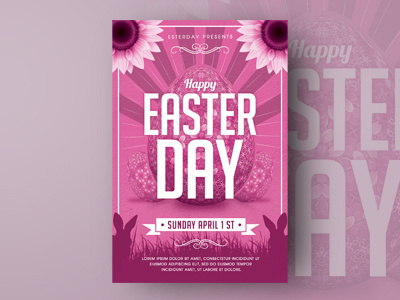 Easter Flyer Template ads advertising chucrh easter easter day flyer flyer bundle flyer template mock up poster temlpate