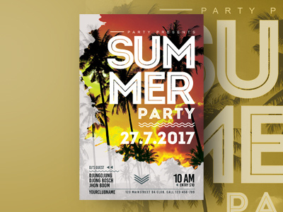 Summer Party Flyer Template apps event flyer flyer flyer design flyer template mock up poster poster design summer design summer flyer