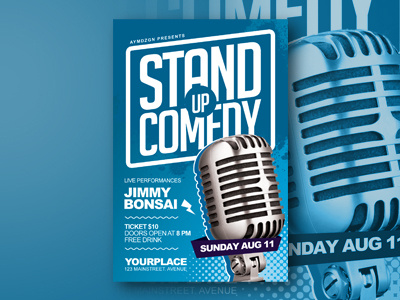 Stand Up Comedy Flyer Template comedy event flyer flyer flyer design flyer template poster print stand up comedy template