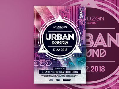Urban Sound Flyer Template color dj flyer event flyer flyer template minimal music event music flyer poster style urban