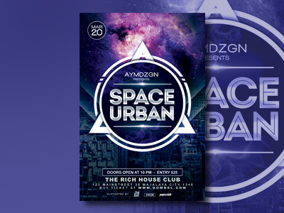 Space Urban Flyer Template event flyer flyer flyer design flyer template illustrator mixtape music space template urban