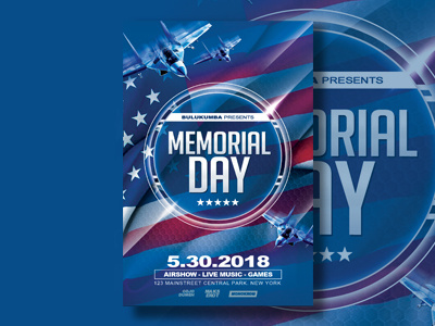 Memorial Day Flyer american event event flyer flyer design flyer template memorial day memorial day celebration memorial day weekend print template