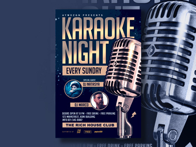 Karaoke Flyer advertising event flyer flyer flyer design flyer template karaoke mic mock up poster design print design professional temlplate design