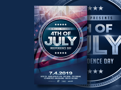 4th of July Flyer 4th of july flag flyer template independence day mock up poster design print design print template template urban usa