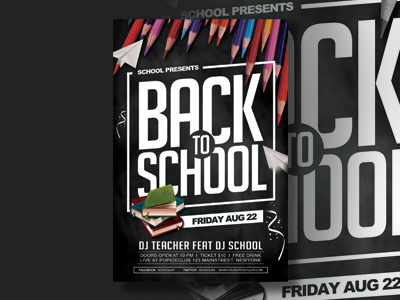 Back to School Flyer advertising back to school event flyer flyer design flyer template minimal design mock up party flyer poster print design print template template