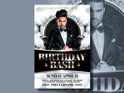 Birthday Bash Flyer ads advertising birthday card birthday flyer birthday invitation elegant flyer flyer design flyer template mock up poster print