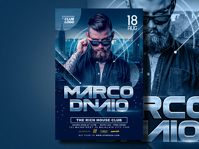 DJ Flyer Template dj flyer djs event flyer flyer design flyer template invitation mock up music party flyer poster poster design print print design print template