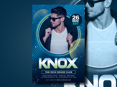 DJ Flyer Template abstract abstract background advertising blue concert concert flyer dj dj night djs event flyer flyer flyer design flyer template minimal music poster print design print template space