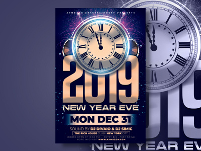 New Year Eve Flyer Template advertising dribbble best shot event flyer firework flyer flyer design flyer template mock up new year 2019 new year card new year eve new year flyer nye party event party flyer poster design print template template