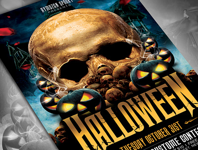 Halloween Flyer Template event flyer flyer design flyer template graphic design halloween halloween bash halloween design halloween flyer halloween party illustration mockup mockup psd poster design print design print template template