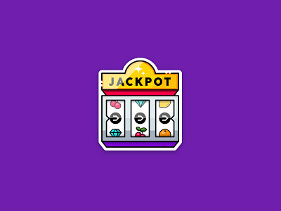 Jackpot sticker design flat graphicdesign icon illustration sticker