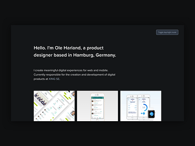 personal website dark mode