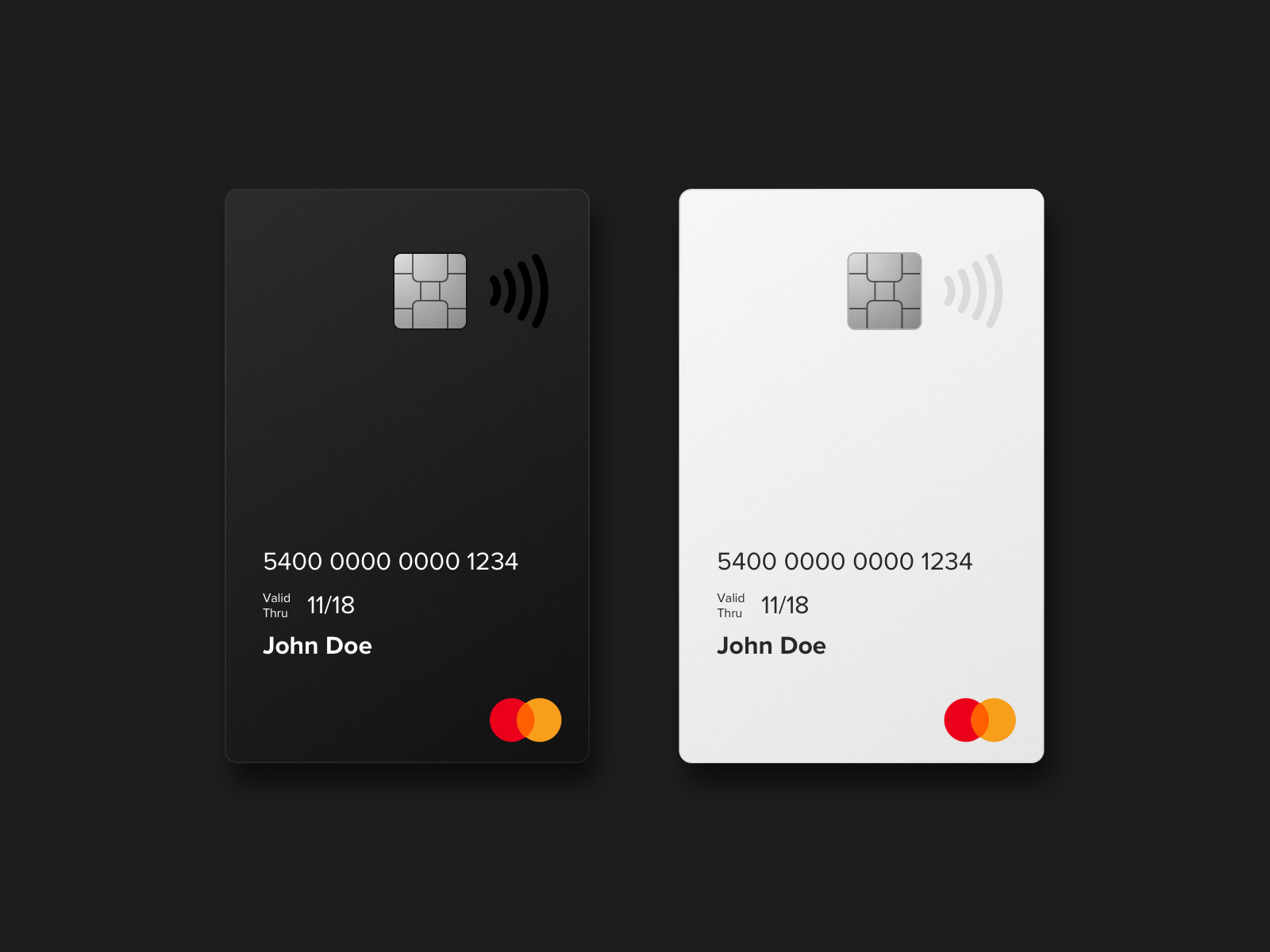 Vertical black & white creditcard by Ole Harland on Dribbble