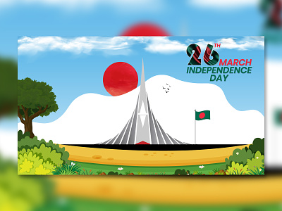 Independence Day Of Bangladesh | 26 March 26 march 26 march banner 26 march banner design 26 march poster design adobe adobe illustrator adobe photoshop banner design branding clean design design graphic design graphics illustration independence day 2022 ranaanimations simple design social media post design vector vector graphics