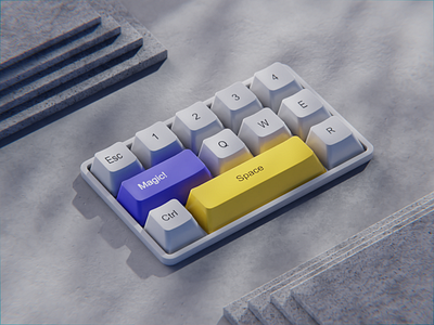 Mini Keyboard :) 3d 3d keyboard 3dmodel 3drender blender blender3d keyboard product render