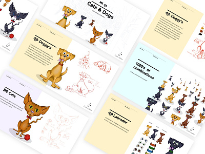 Cats & dogs animal app design branding cats cats and dogs character design design dogs illustration presentation design