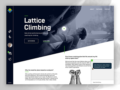 Lattice Climbing landing page app app design branding climbing fitness lattice personal trainer sport stats training ui ux