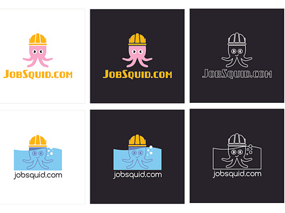 Variants of logo for "JobSquid" company