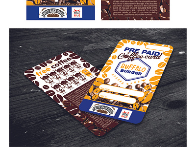 PRE PAID coffee card for "BUFFALO BURGER"