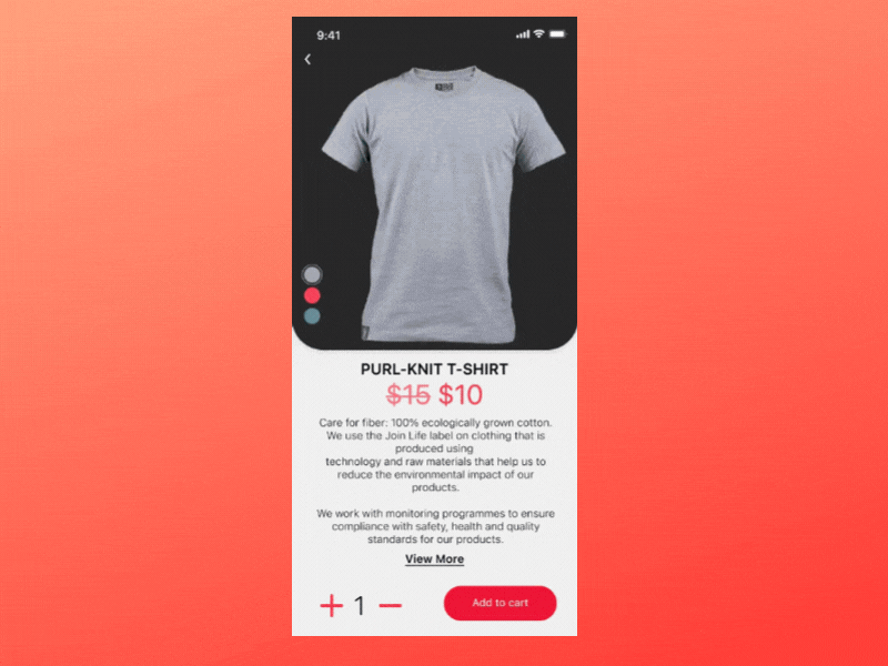 Daily UI 012 E-Commerce Shop (Single Item) app design ui